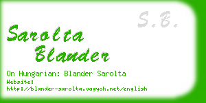 sarolta blander business card